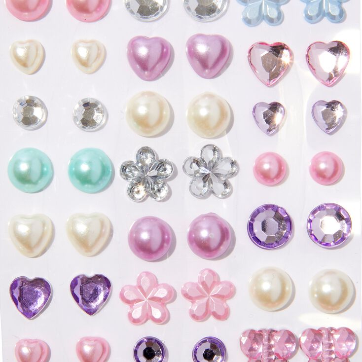 Boucles d&#39;oreilles autocollantes couleur nacr&eacute;e Claire&#39;s Club - Lot de 30,
